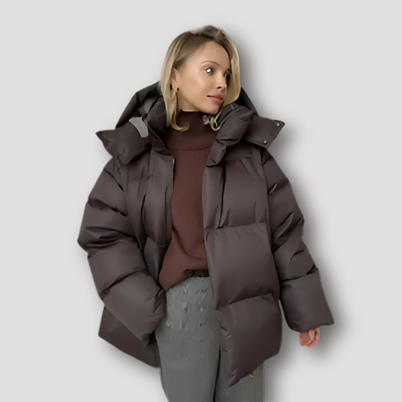 Oversized Insulated Hooded Puffer Jacket for Womens