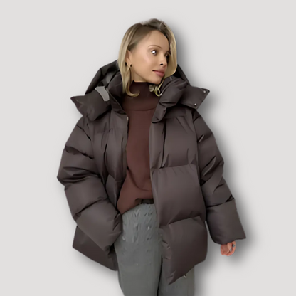 Oversized Insulated Hooded Puffer Jacket for Womens