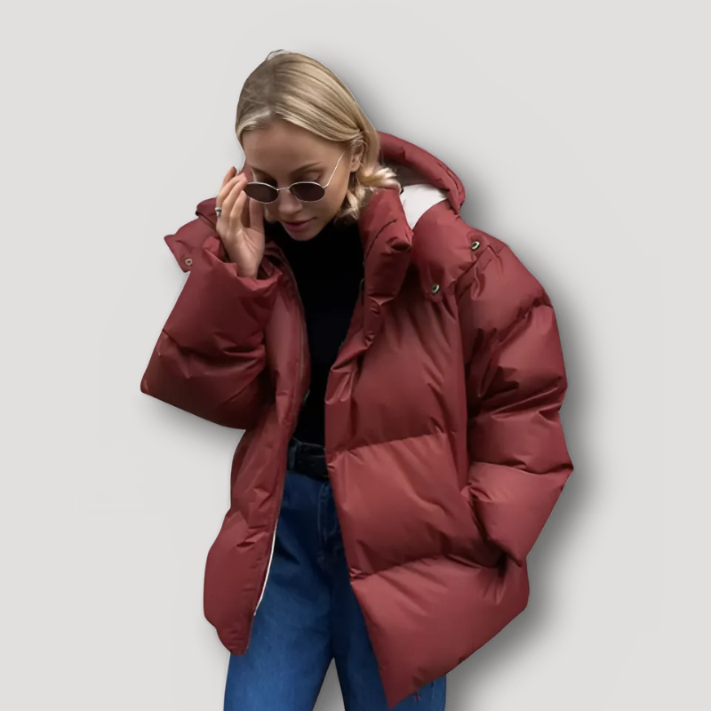 Oversized Insulated Hooded Puffer Jacket for Womens