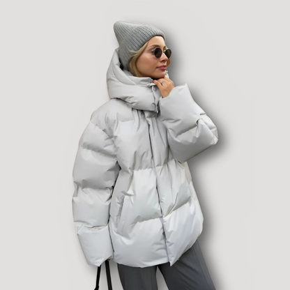 Oversized Insulated Hooded Puffer Jacket for Womens