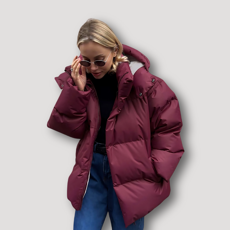 Oversized Insulated Hooded Puffer Jacket for Womens