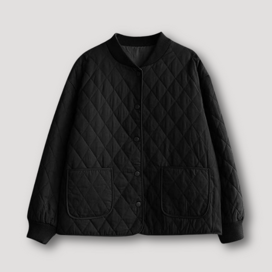 Quilted Diamond Pattern Lady Jacket for Winter