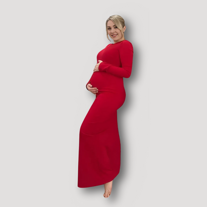 Bodycon Long Sleeves Red Christmas Maternity Dress Australia