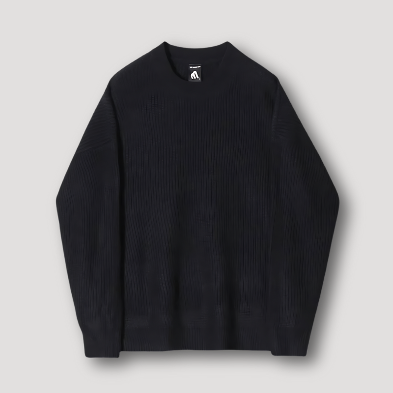 Drop Shoulder Oversized Ribbed Knit Sweater for Men