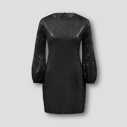 Long Lantern Sleeves Sexy Night Out Sequin Dress Mini