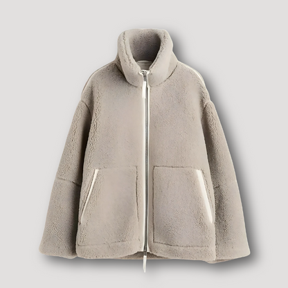 Oversized Full-Zip Teddy Jacket for Women