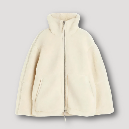 Oversized Full-Zip Teddy Jacket for Women