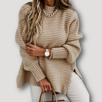 Basket Weave Oversized Chunky Knit Sweater Women