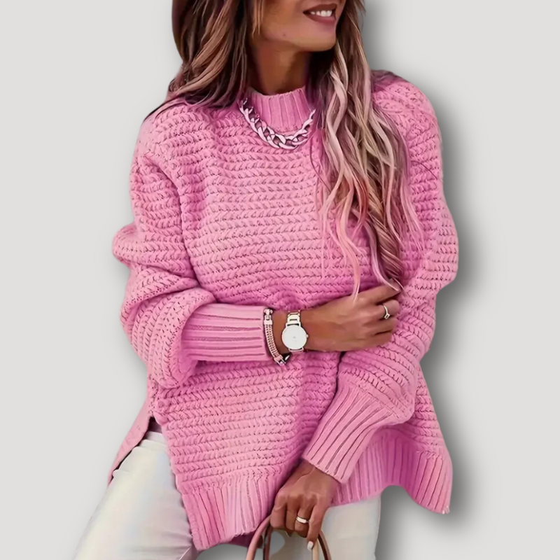 Basket Weave Oversized Chunky Knit Sweater Women