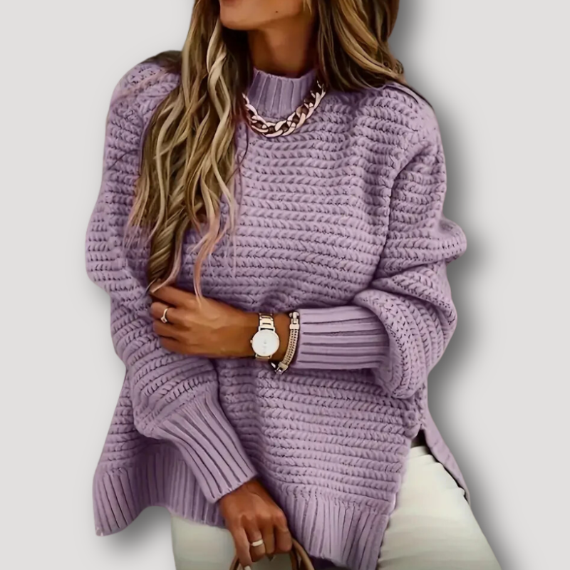 Basket Weave Oversized Chunky Knit Sweater Women