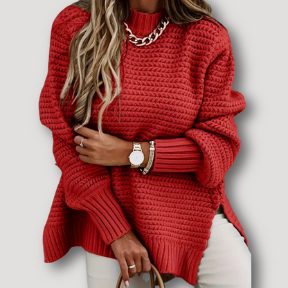 Basket Weave Oversized Chunky Knit Sweater Women