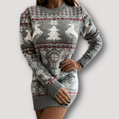 Reindeer Knitted Christmas Holiday Dresses for Women