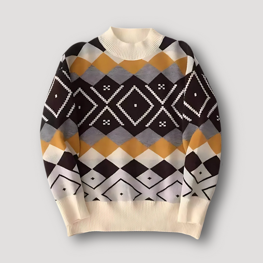 Diamond Pattern Women Knit Sweater