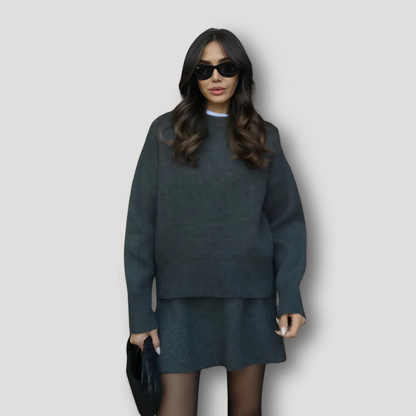 Women's Two Piece Set Skirt and Top Knit Sweater Long Sleeve