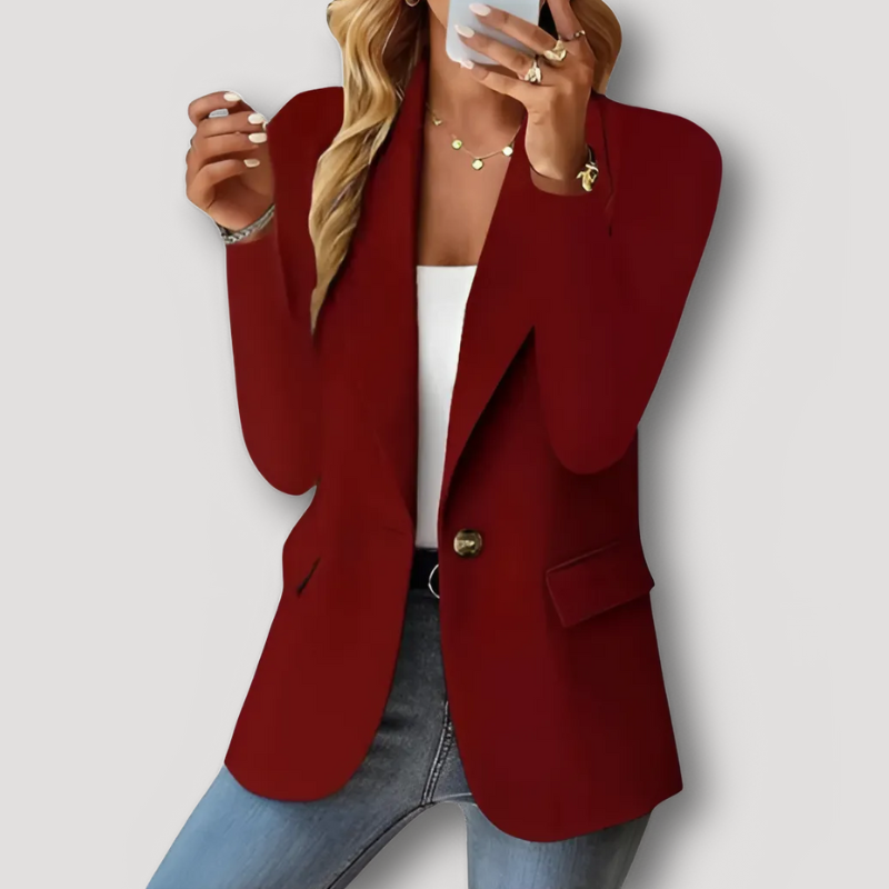 Casual Blazer Single Button Suit Jacket for Women