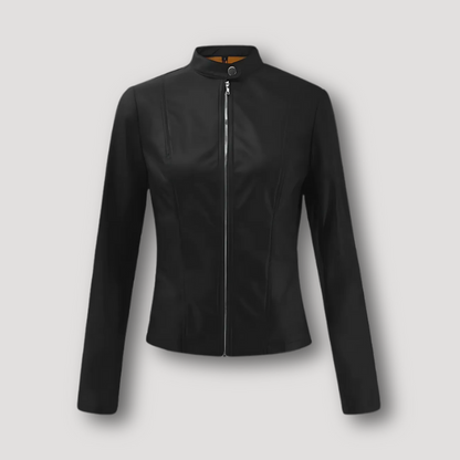 Slim Fit Faux Leather Womens Motorcycle Jacket