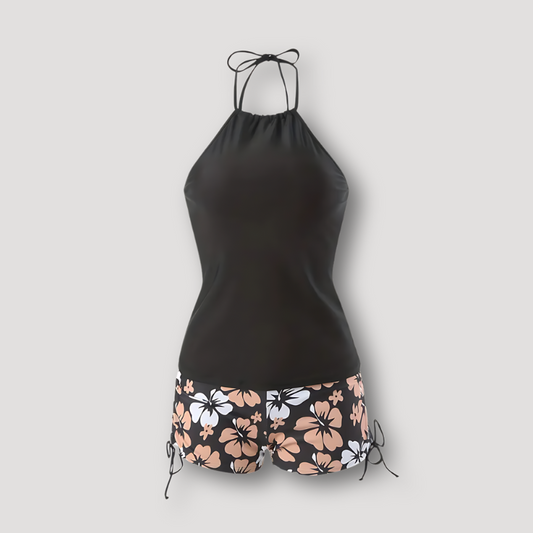 Halter Neck Top Floral Swim Shorts Tankini Swimwear Australia