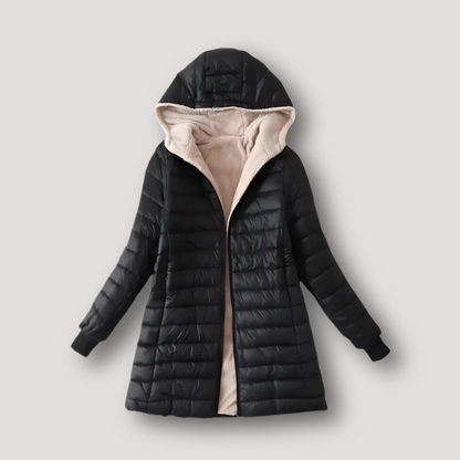 Sherpa Lining Hooded Insulated Puffer Jacket Long Women