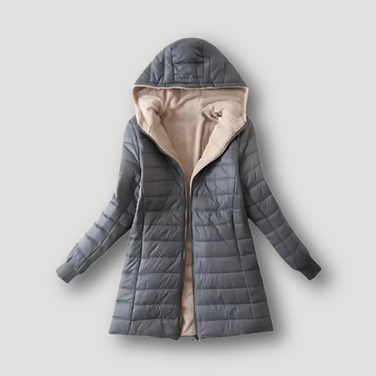 Sherpa Lining Hooded Insulated Puffer Jacket Long Women