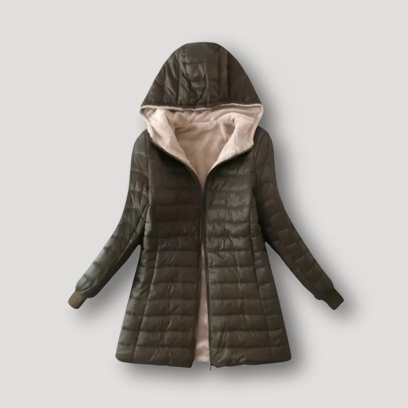 Sherpa Lining Hooded Insulated Puffer Jacket Long Women