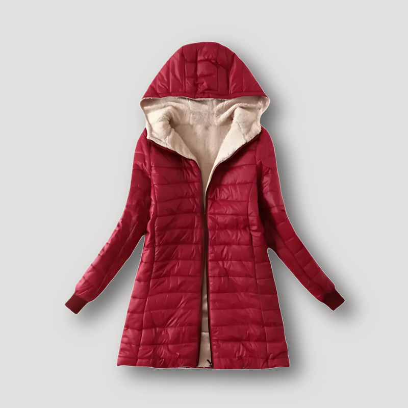 Sherpa Lining Hooded Insulated Puffer Jacket Long Women