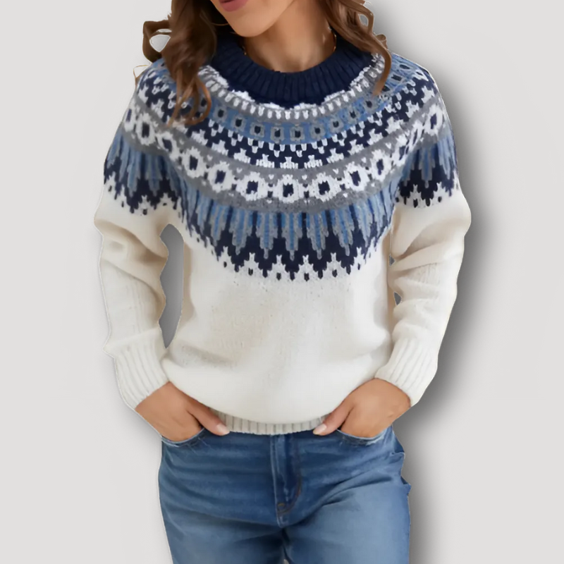 Cozy Knitwear Nordic Pattern Women Knit Sweater