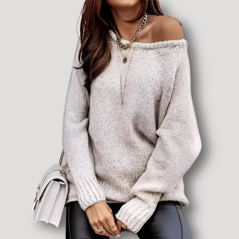 Casual Off Shoulder Slouchy Women Knit Sweater