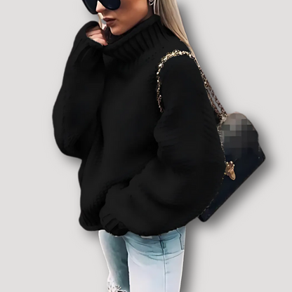 Turtleneck Chunky Women Knit Sweater Oversized