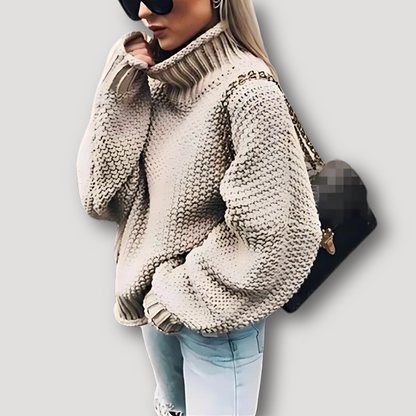 Turtleneck Chunky Women Knit Sweater Oversized