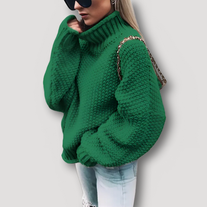 Turtleneck Chunky Women Knit Sweater Oversized