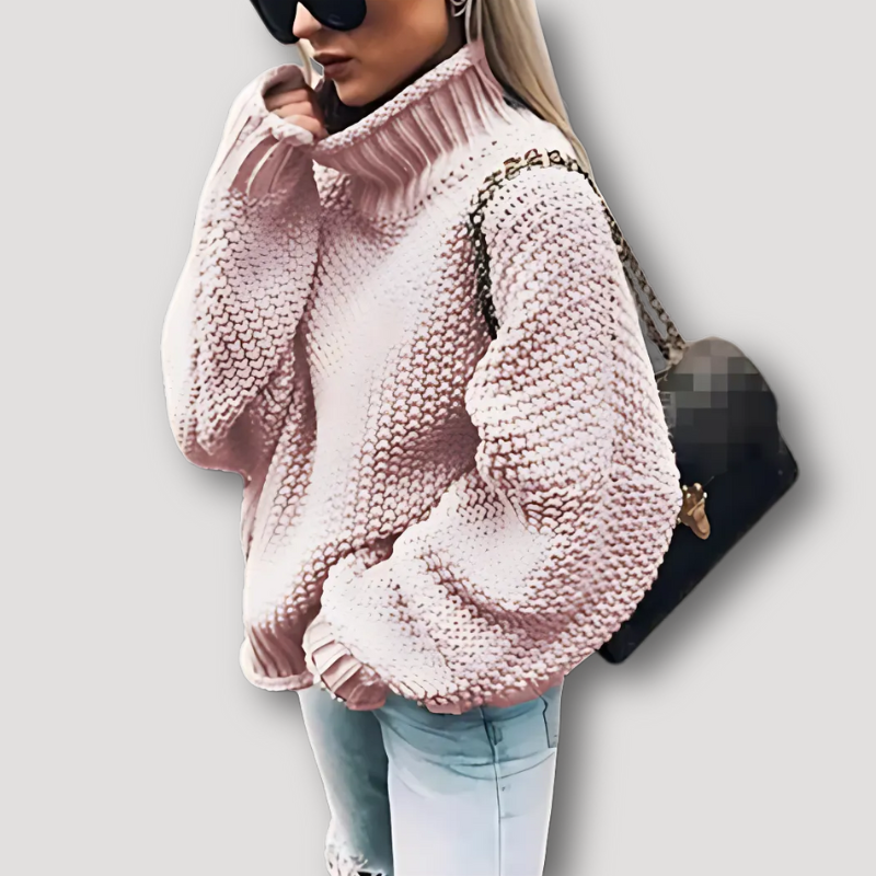 Turtleneck Chunky Women Knit Sweater Oversized