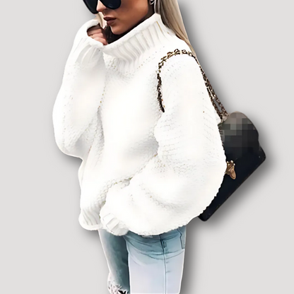 Turtleneck Chunky Women Knit Sweater Oversized