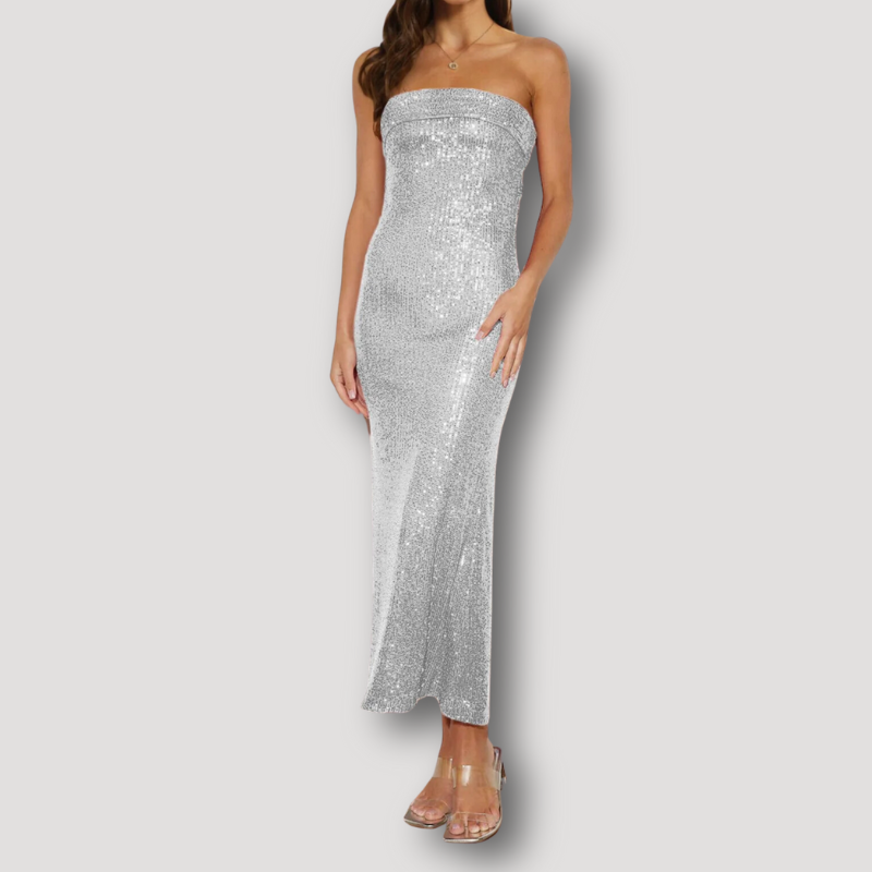 Strapless Bodycon Maxi Sequin Dress Australia