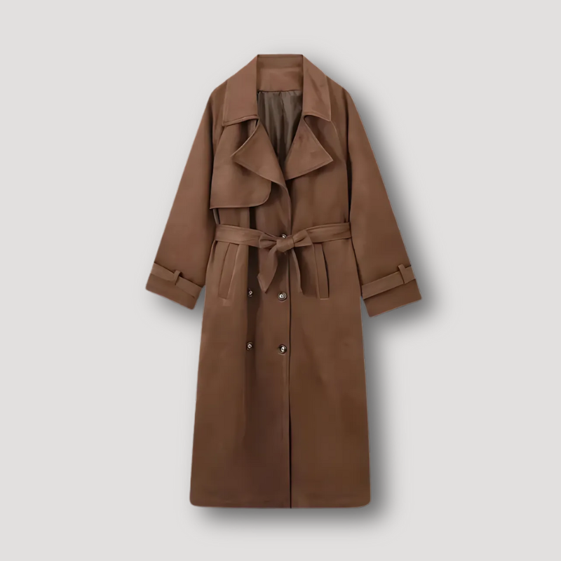 Belted Brown Trench Coat Coat for Women