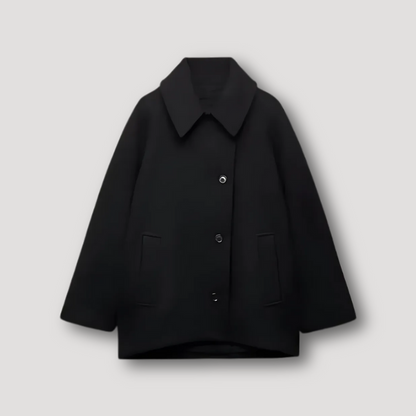 Oversized Asymmetrical Button Up Peacoat Women