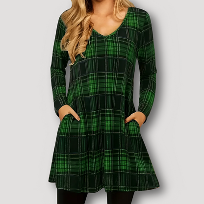 Check Mini Christmas Dress Women's Australia