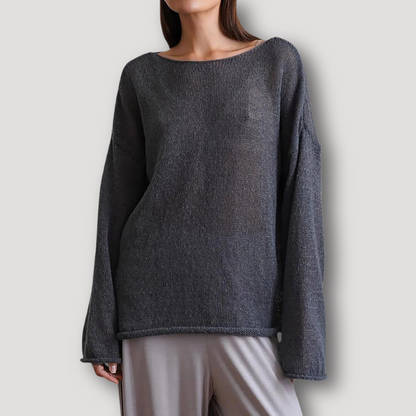 See Through Oversized Sheer Mesh Women Knit Sweater