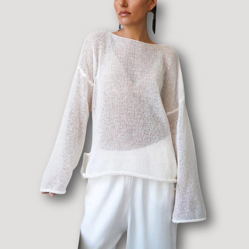 See Through Oversized Sheer Mesh Women Knit Sweater