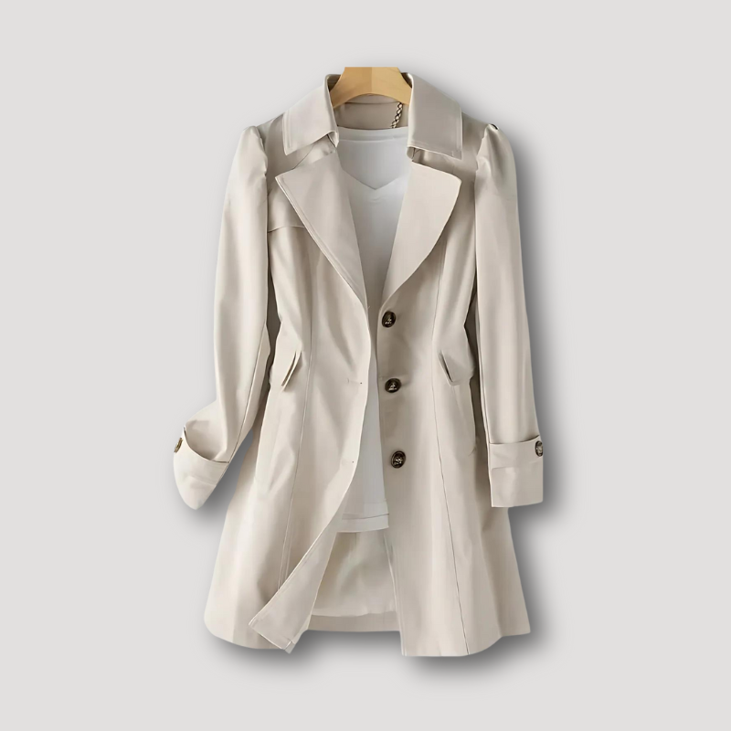 Casual Long Coat Tailored Fit Lapel Women's Trench Coat