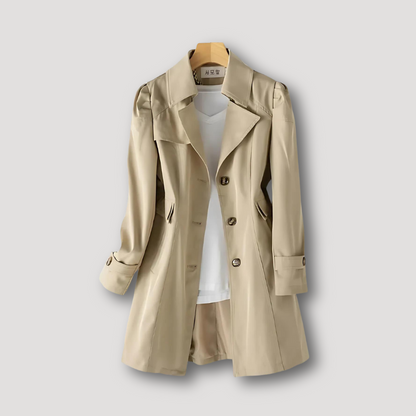 Casual Long Coat Tailored Fit Lapel Women's Trench Coat