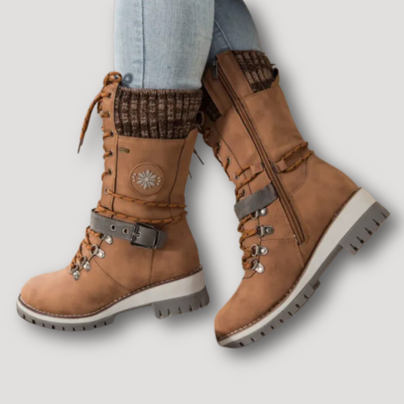 Knit Cuff Side Zipper Winter Boots Women Australia