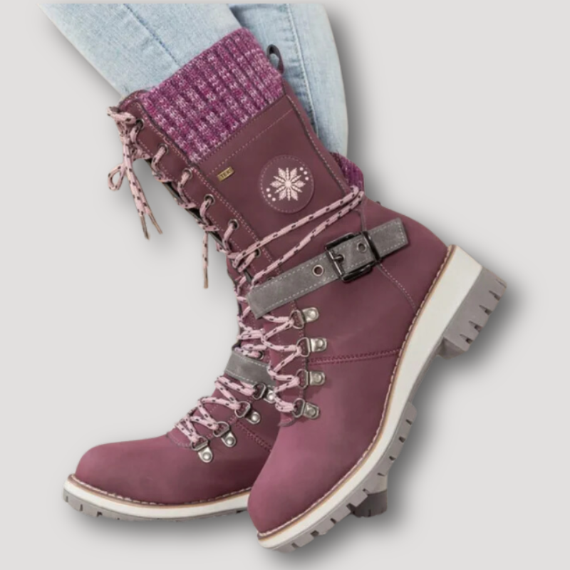 Knit Cuff Side Zipper Winter Boots Women Australia