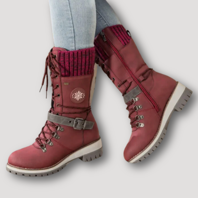 Knit Cuff Side Zipper Winter Boots Women Australia