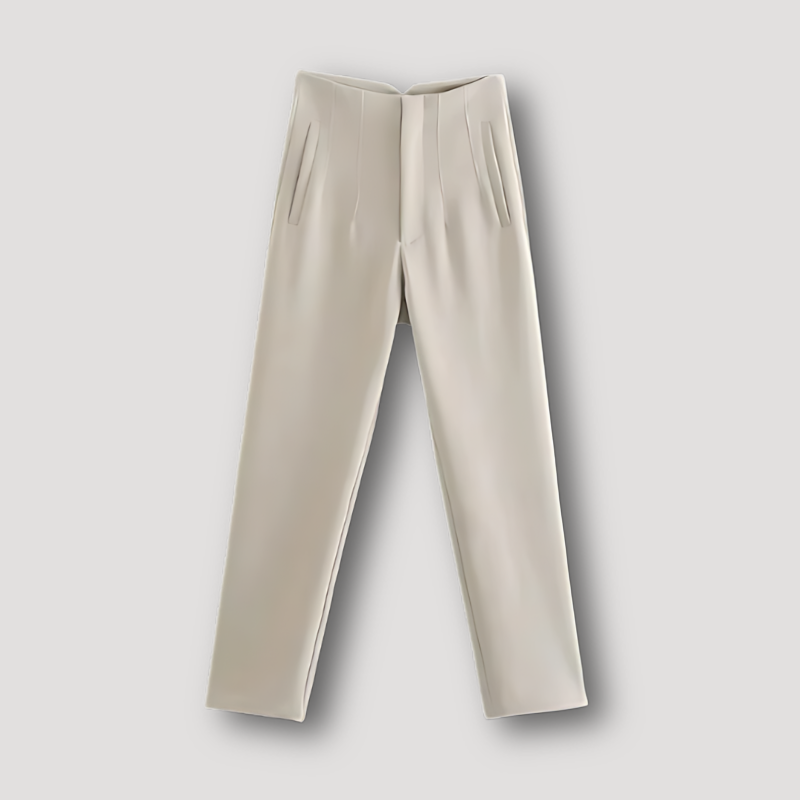 Straight Leg High Waisted Cropped Pants for Women