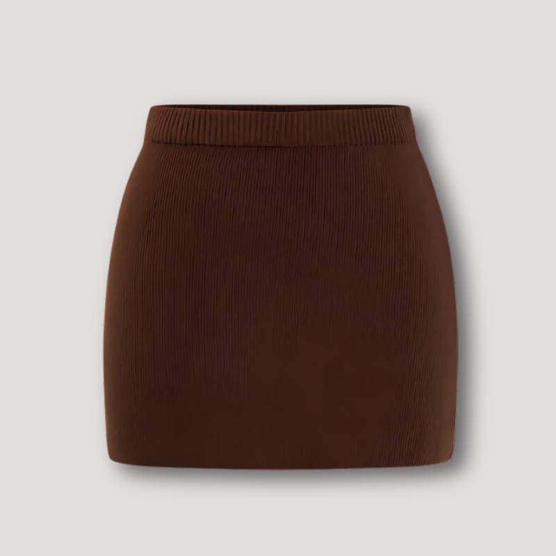 High Waisted Ribbed Mini Skirt for Women