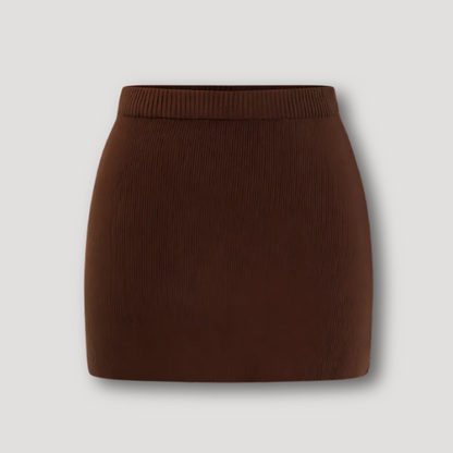 High Waisted Ribbed Mini Skirt for Women