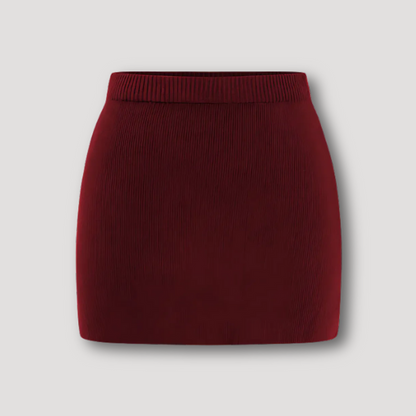 High Waisted Ribbed Mini Skirt for Women