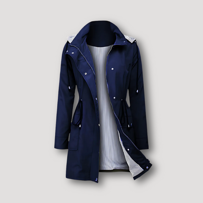 Drawstring Waist Waterproof Raincoat Jackets for Women