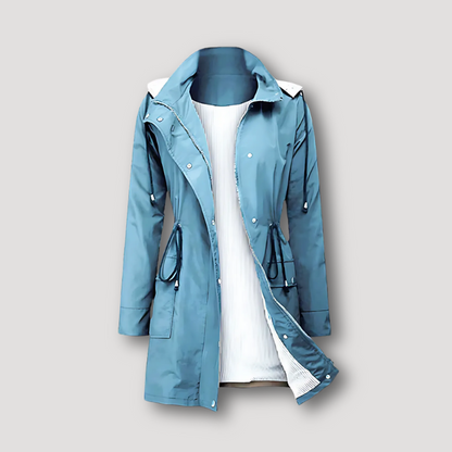 Drawstring Waist Waterproof Raincoat Jackets for Women