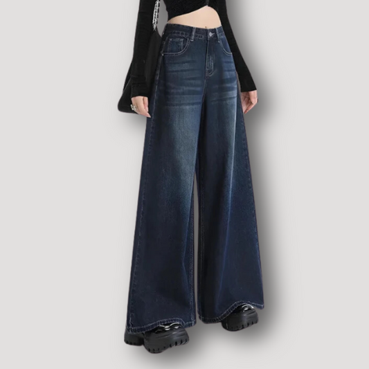 High Waist Flowy Wide Leg Jeans Women